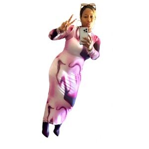 Jovani Pink and Purple Fabric